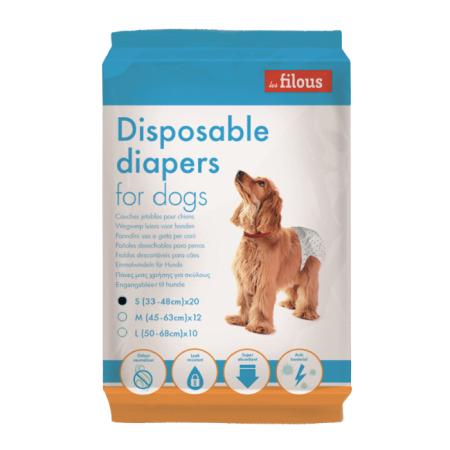 Scutece - Scutece pentru caini, Les Filous, S, 20 buc