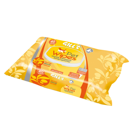 Câini - Servetele umede pentru caini si pisici Gill's, cu argan, 40 bucati