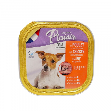Hrană umedă - Hrana umeda pentru caini Plaisir, Pate Pui, 18 x 300g
