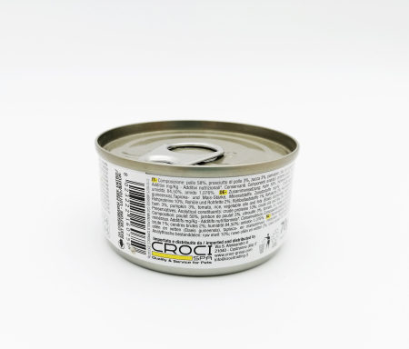 Hrana umeda pentru pisici Croci Vibrisse, Pui, Sunca de pui si Dovleac, 70 g [1]