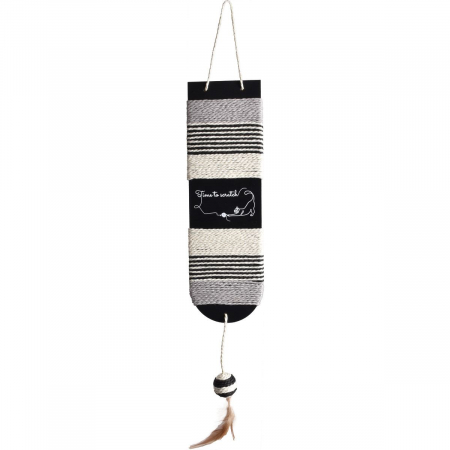 Pisici - Sisal pentru pisici Bobby Time, 73 x 12.5 cm, Negru