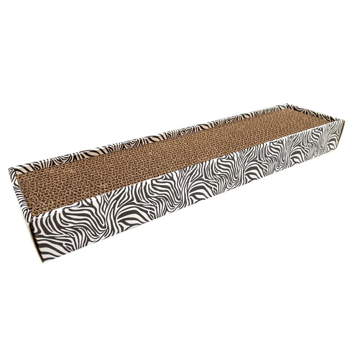 Centre de joacă, sisaluri - Sisal pentru pisici Croci, din carton cu catnip, 48 x 12.5 x 5 cm