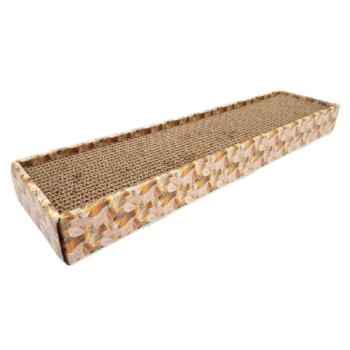 Pisici - Sisal pentru pisici Croci, din carton cu catnip, gold, 48 x 12.5 x 5 cm