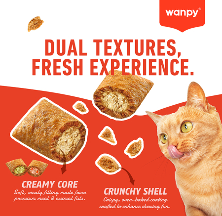 Recompense pentru pisici Wanpy Crunchy Pockets Catnip, cu Pui, 60g [5]