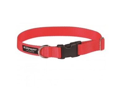 Zgărzi - Zgarda pentru caini Pet Expert, marime L,  2.5 x 40 - 60 cm, rosu