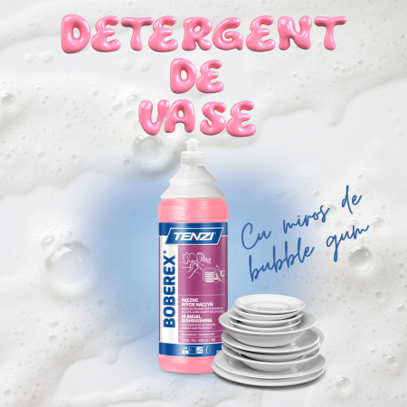 Detergent de vase concentrat Boberex, Bubble Gum, 1 Litru, Tenzi [2]