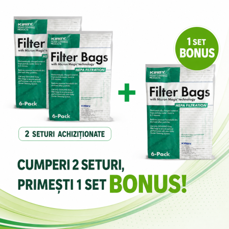 Promoții August - Saci praf aspirator Kirby Avalir/Sentria - originali - SET 6 BUCATI x 3