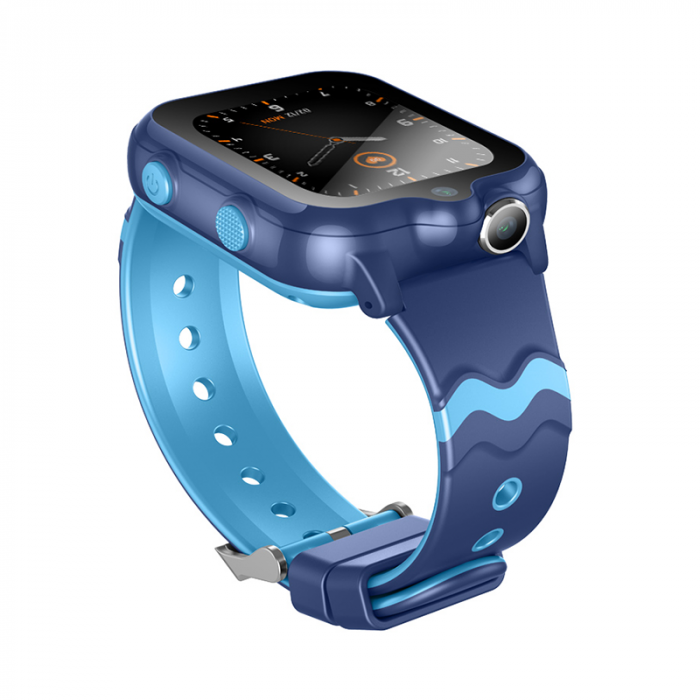 RESIGILAT - Ceas smartwatch copii cu localizare si telefon, 1.69 inch, Camera HD dubla, Slot cartela SIM, Apel video, Buton SOS, Monitorizare spion, Albastru [3]