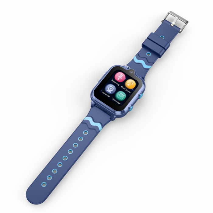 RESIGILAT - Ceas smartwatch copii cu localizare si telefon, 1.69 inch, Camera HD dubla, Slot cartela SIM, Apel video, Buton SOS, Monitorizare spion, Albastru [4]
