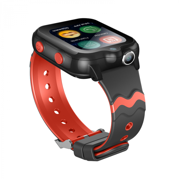 RESIGILAT - Ceas smartwatch copii cu localizare si telefon, 1.69 inch, Camera HD dubla, Slot cartela SIM, Apel video, Buton SOS, Monitorizare spion, Negru [5]