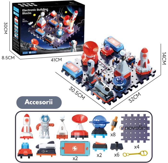 Kit Circuite Electronice pentru Copii - Space, STEM, 30 piese, +8 ani [4]
