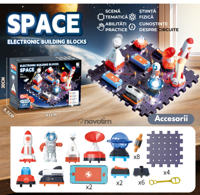 Kit Circuite Electronice pentru Copii - Space, STEM, 30 piese, +8 ani [6]