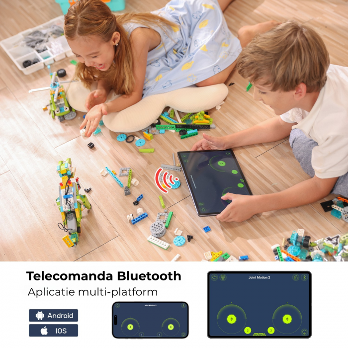 Kit Robot Master Premium cu Aplicatie, Programabil, Educational, STEM, 200 in 1, 600+ piese, 47 Cursuri Video, +6 ani [7]