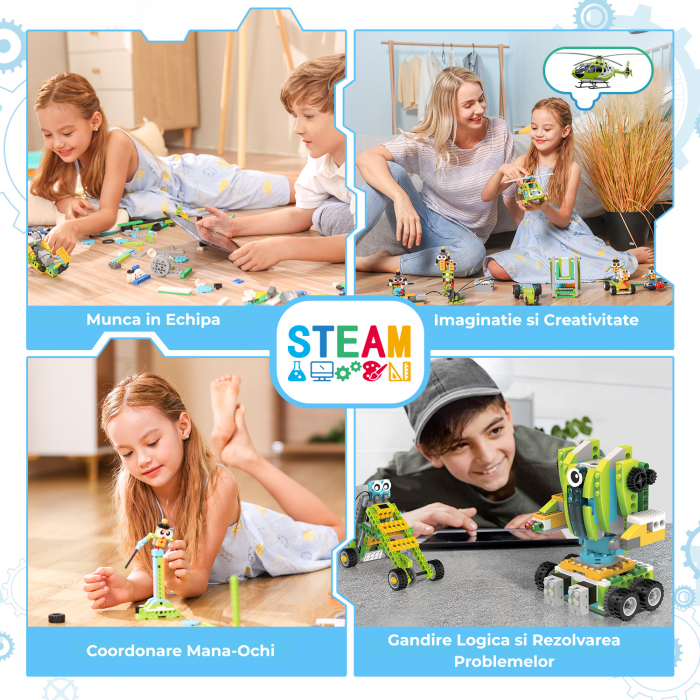 Kit Robot Master Premium cu Aplicatie, Programabil, Educational, STEM, 200 in 1, 600+ piese, 47 Cursuri Video, +6 ani [6]