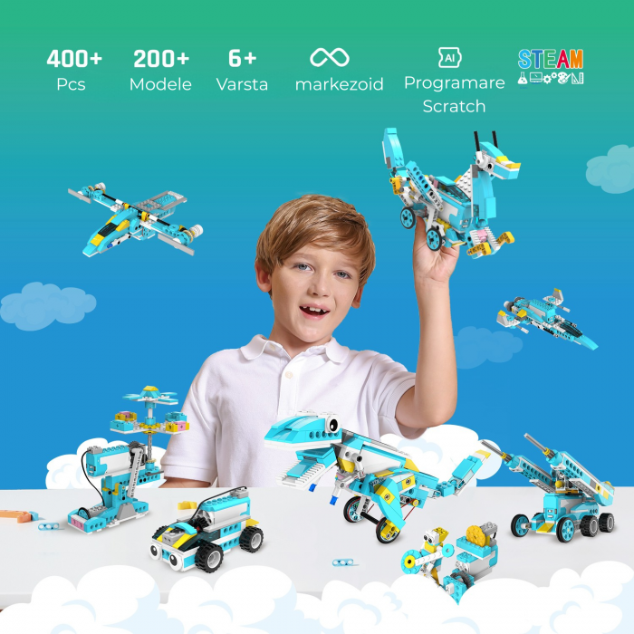 Kit Smart Robot Junior, Educational, STEM, 200 in 1, 400+ piese, +6 ani [4]