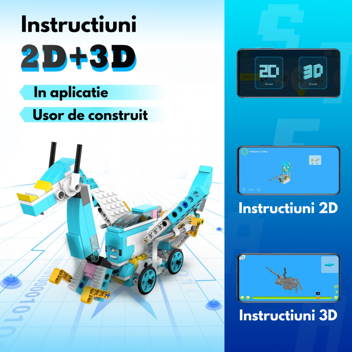 Kit Smart Robot Junior, Educational, STEM, 200 in 1, 400+ piese, +6 ani [3]