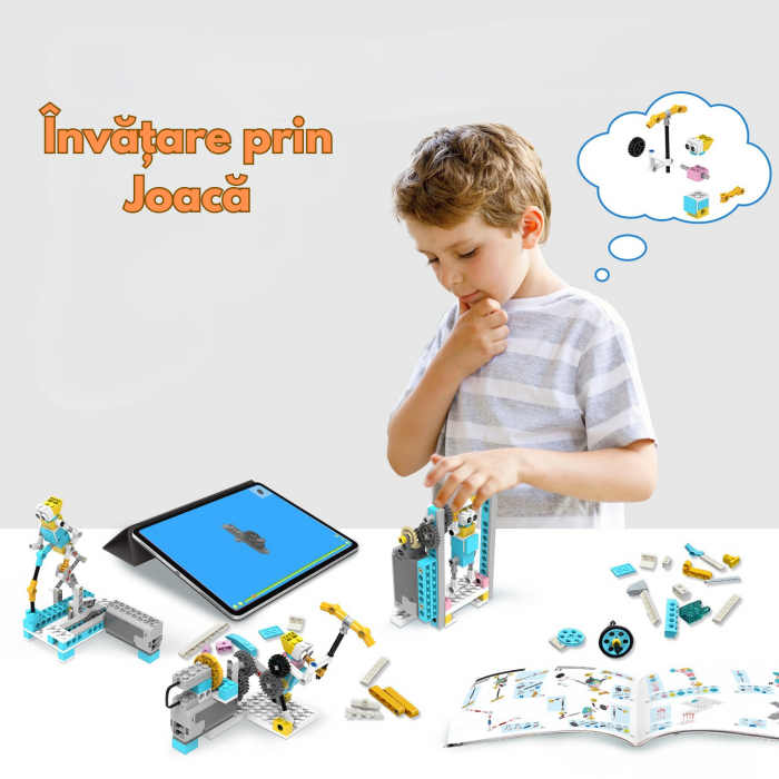 Kit Smart Robot, Set de Robotica Inteligenta, Jucarie Educationala STEM pentru Copii, 72 in 1, 300+ piese, +6 ani [3]