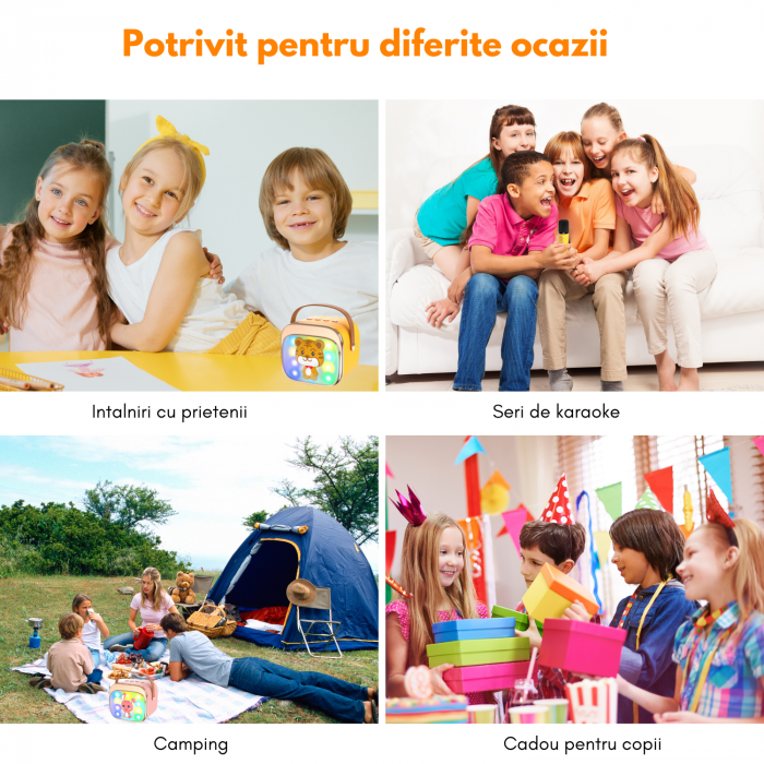 Set karaoke copii cu doua microfoane, Galben [6]