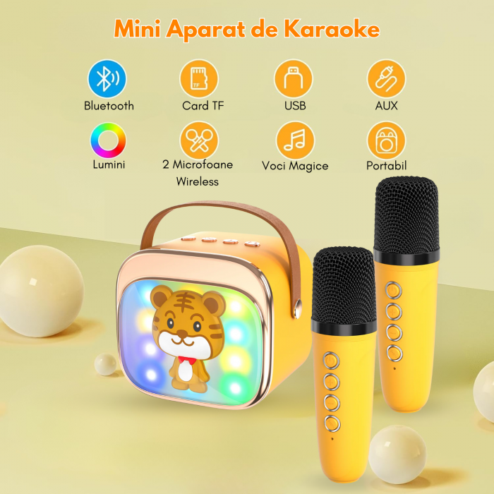 Set karaoke copii cu doua microfoane, Galben [2]