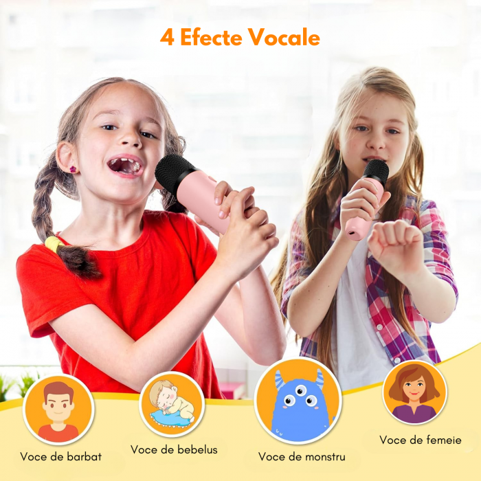Set karaoke copii cu doua microfoane, Galben [7]