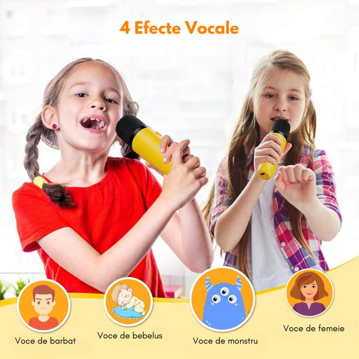 Set karaoke copii cu doua microfoane, Galben [2]