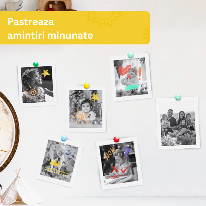 Set 5 Role Hartie de Imprimanta pentru Aparate Foto cu Printare Instant pentru Copii, 10m, Alb [5]
