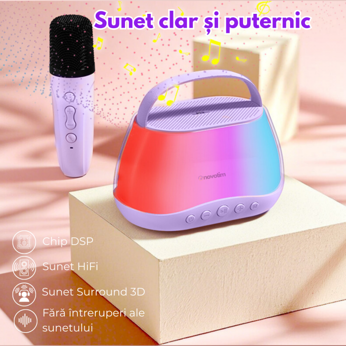 Set de 2 Microfoane Karaoke pentru Copii Mov [2]