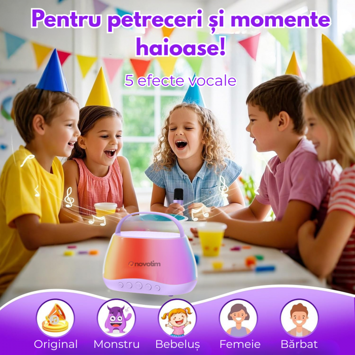 Set de 2 Microfoane Karaoke pentru Copii Mov [4]