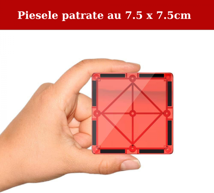 Set de constructie cu placi magnetice 3D, Magnetic Tiles, 60 piese [5]
