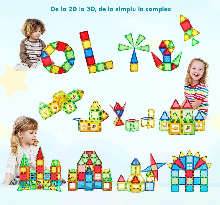 Set constructie Magnetic Tiles 101 piese [7]