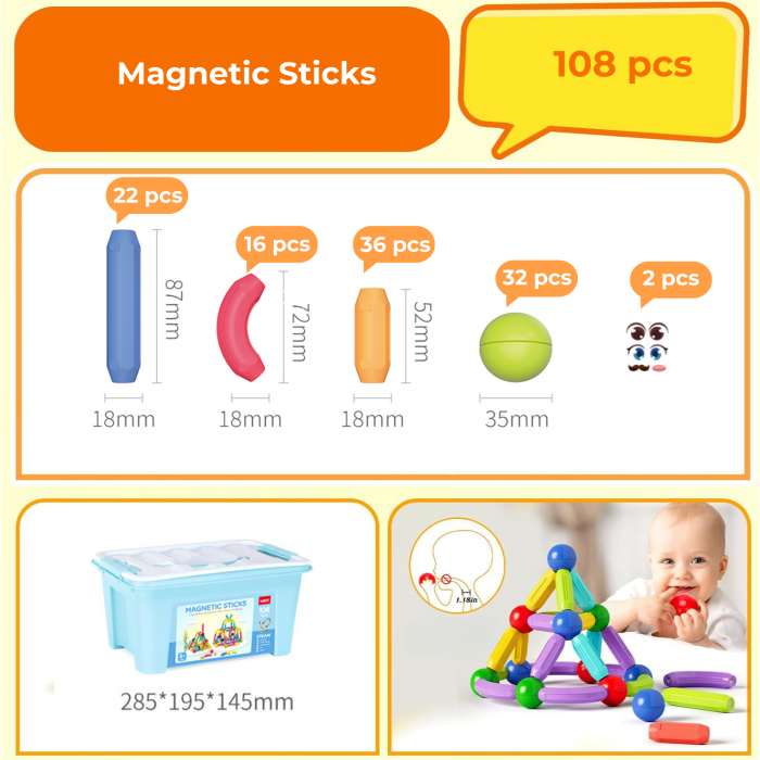 Magnetic Sticks 108 piese [2]