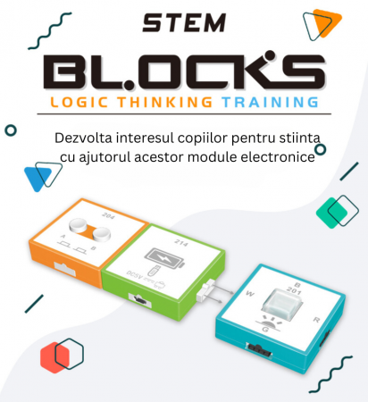 Joc Educational cu Blocuri Electronice, Tableta pentru Programare, Masina Modulara cu Senzori, Antrenament in Gandire Logica si Algoritmica, STEM, 8 ani+ [5]