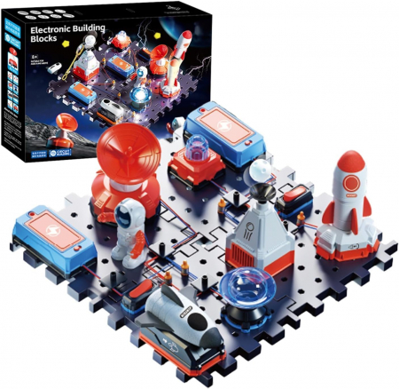 Jucarii educative - Kit Circuite Electronice pentru Copii - Space, STEM, 30 piese, +8 ani
