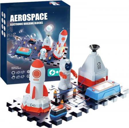 Jucarii educative - Kit Circuite Electronice pentru Copii - Aerospace, STEM, 15 piese, +8 ani