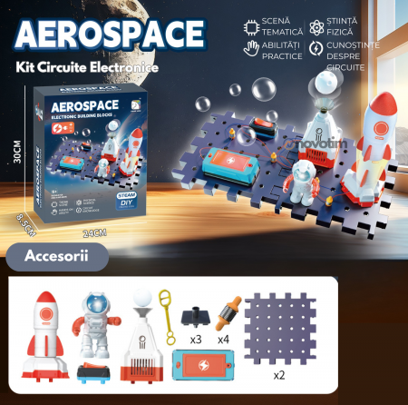 Kit Circuite Electronice pentru Copii - Aerospace, STEM, 15 piese, +8 ani [6]