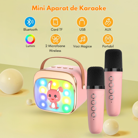 Set karaoke copii cu doua microfoane, Galben [3]