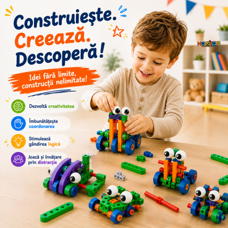 Set de constructie STEM pentru copii, 72 piese, Vehicule si modele creative [1]