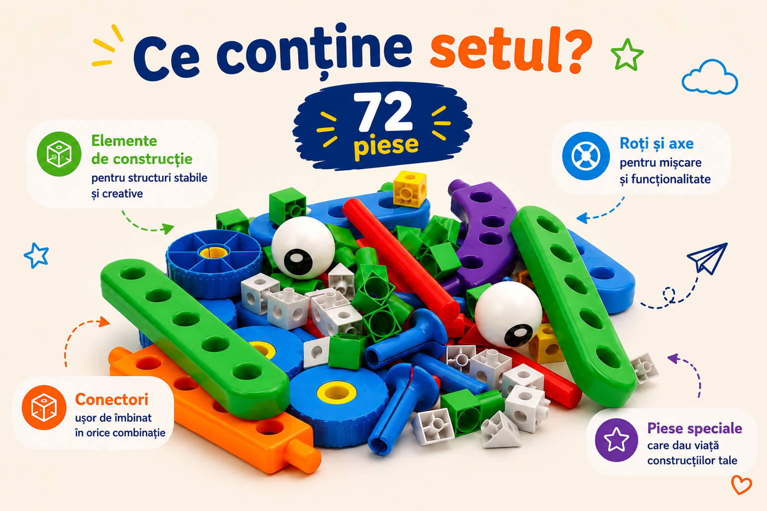 Conținut set 72 piese