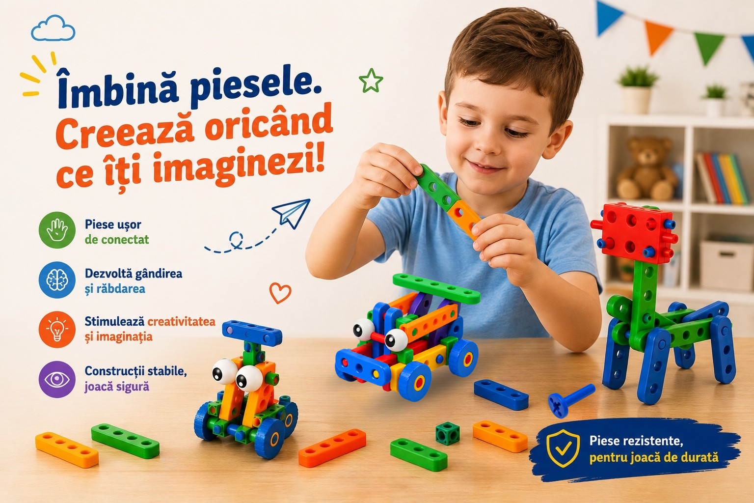 Copil construind