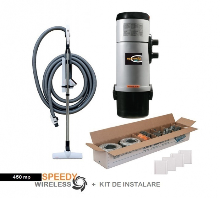 Pachet 450 mp Aspirator Speedy cu Kit de accesorii wireless si Kit de instalare [3]
