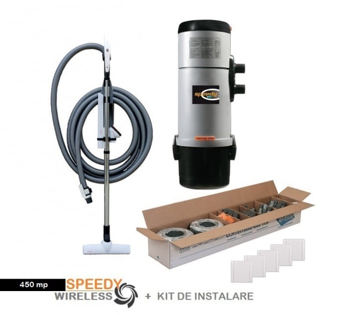 Pachet 450 mp Aspirator Speedy cu Kit de accesorii wireless si Kit de instalare [2]