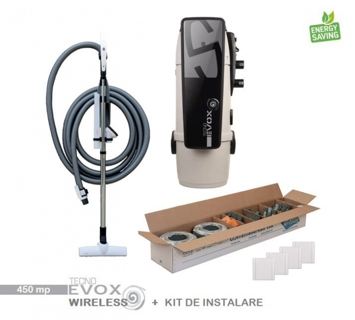 Pachet 450 mp Aspirator Tecno Evox cu Kit de accesorii wireless si Kit de instalare [3]