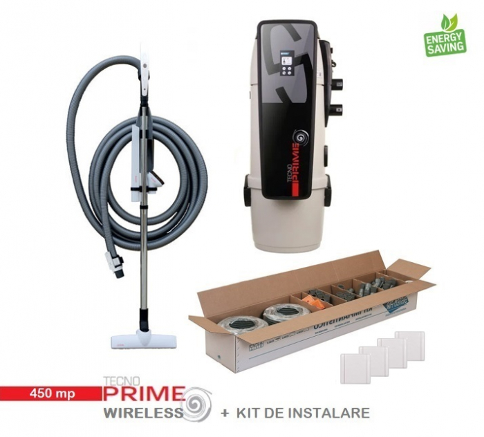 Pachet 450 mp Aspirator Tecno Prime cu Kit de accesorii wireless si Kit de instalare [2]