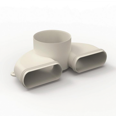 Sisteme de ventilatie - Adaptor dublu cu cot 90 grade Easyflex tratat antistatic si antibacterian RENSON