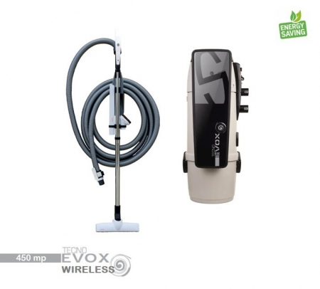 Aspiratoare centralizate - Pachet 450 mp Aspirator Tecno Evox cu Kit de accesorii wireless fara Kit de instalare