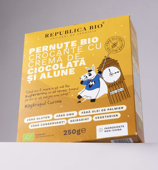 Pernute Bio Crocante Cu Crema De Ciocolata Si Alune Fara Gluten 250 G [1]
