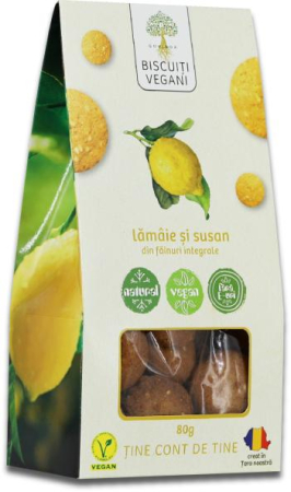 Dulce și sărat - Biscuiti Vegani Lamaie Si Susan - 80 Gr, Govinda