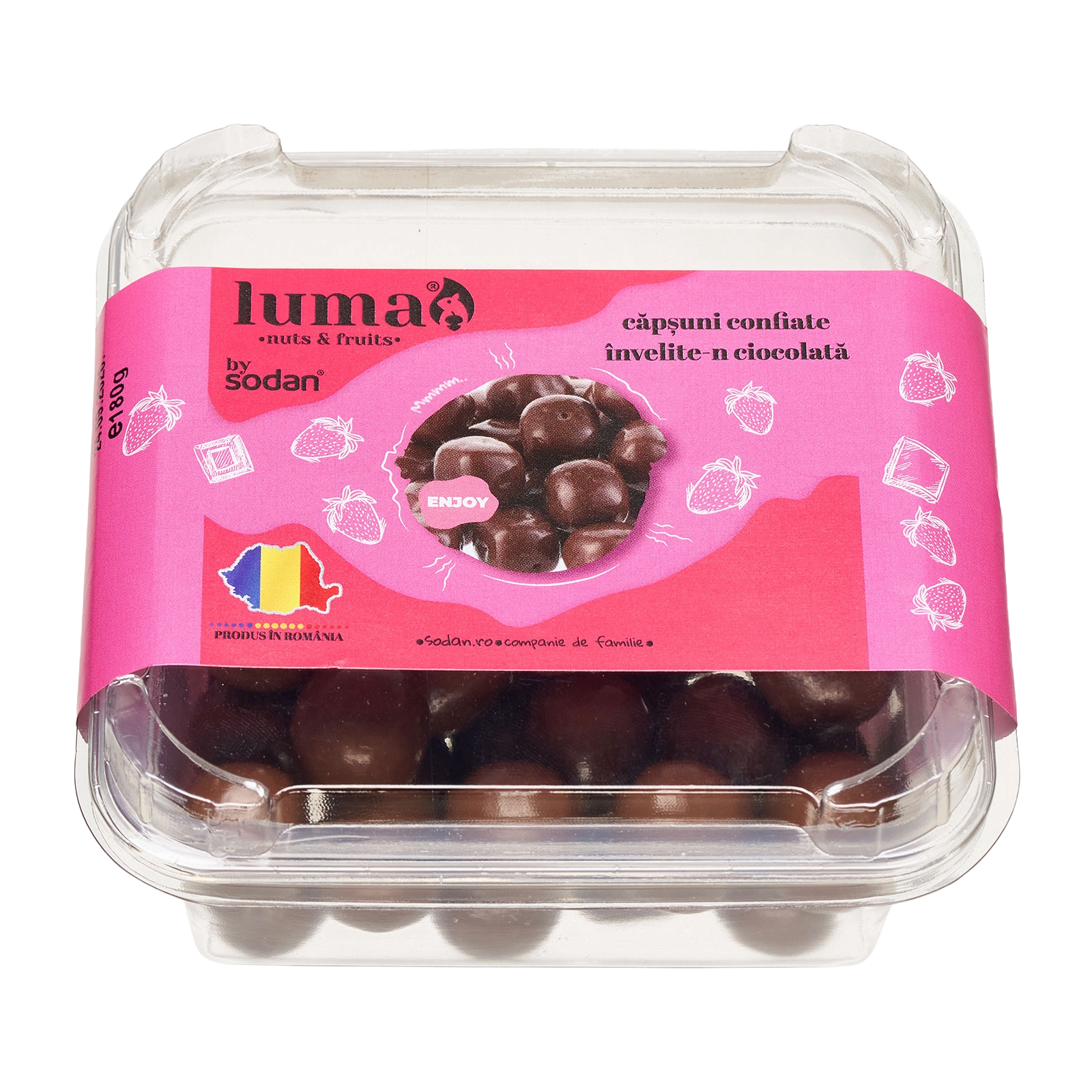 Dulce și sărat - Capsuni Confiate Invelite In Ciocolata 180Gr