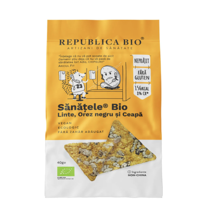 Dulce și sărat - Sanatele Bio Linte, Orez Negru Si Ceapa Ecologic, Fara Gluten 40G