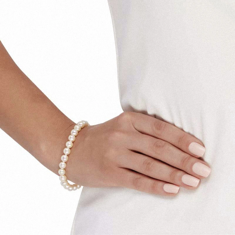 Brățară Argint cu perle naturale de cultură Large Pearl String Argintiu [3]